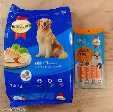 SmartHeart Adult Dry Dog Food Chicken Egg Flavour 1.5Kg | Premium Nutrient Rich Dog Food For All Breeds thumbnail 0