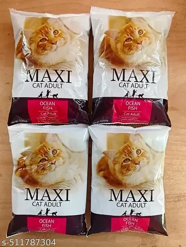 Maxi Ocean Fish Adult Dry Cat Food | 500gm (Pack of 4) | Premium Cat Food for All Breeds, Healthy Skin & Coat thumbnail 0