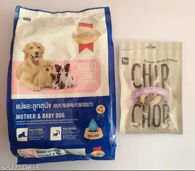 SmartHeart Mother & Baby Dry Kibble Dog Food | High-Protein for Pregnant Dogs & Puppies | Puppy Starter | 1.3kg + Chip Chops Chicken Pasta Dog Treats | Premium Treats for All Breeds thumbnail 0