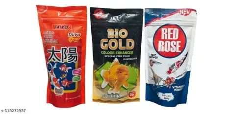 Grow Fish Food 100gm | Spirulina Fish Food Colour Enhancer for Tropical and Koi Fish | High Protein Dry Fish Food 3pc image 1