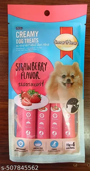 SmartHeart Adult Dry Dog Food Power Pack 1 Kg | Premium Dog Food for All Dog Breeds | SmartHeart Creamy Dog Treats Strawberry Flavour for Active Dogs thumbnail 2