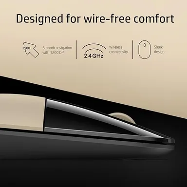 HP Z3700 Wireless Optical Mouse | 1200 DPI |2.4GHz Wireless| 16 Months Battery Life| Ambidextrous and Slim Design| (Modern Gold) thumbnail 1