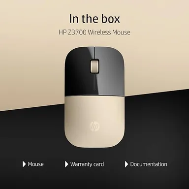HP Z3700 Wireless Optical Mouse | 1200 DPI |2.4GHz Wireless| 16 Months Battery Life| Ambidextrous and Slim Design| (Modern Gold) thumbnail 3