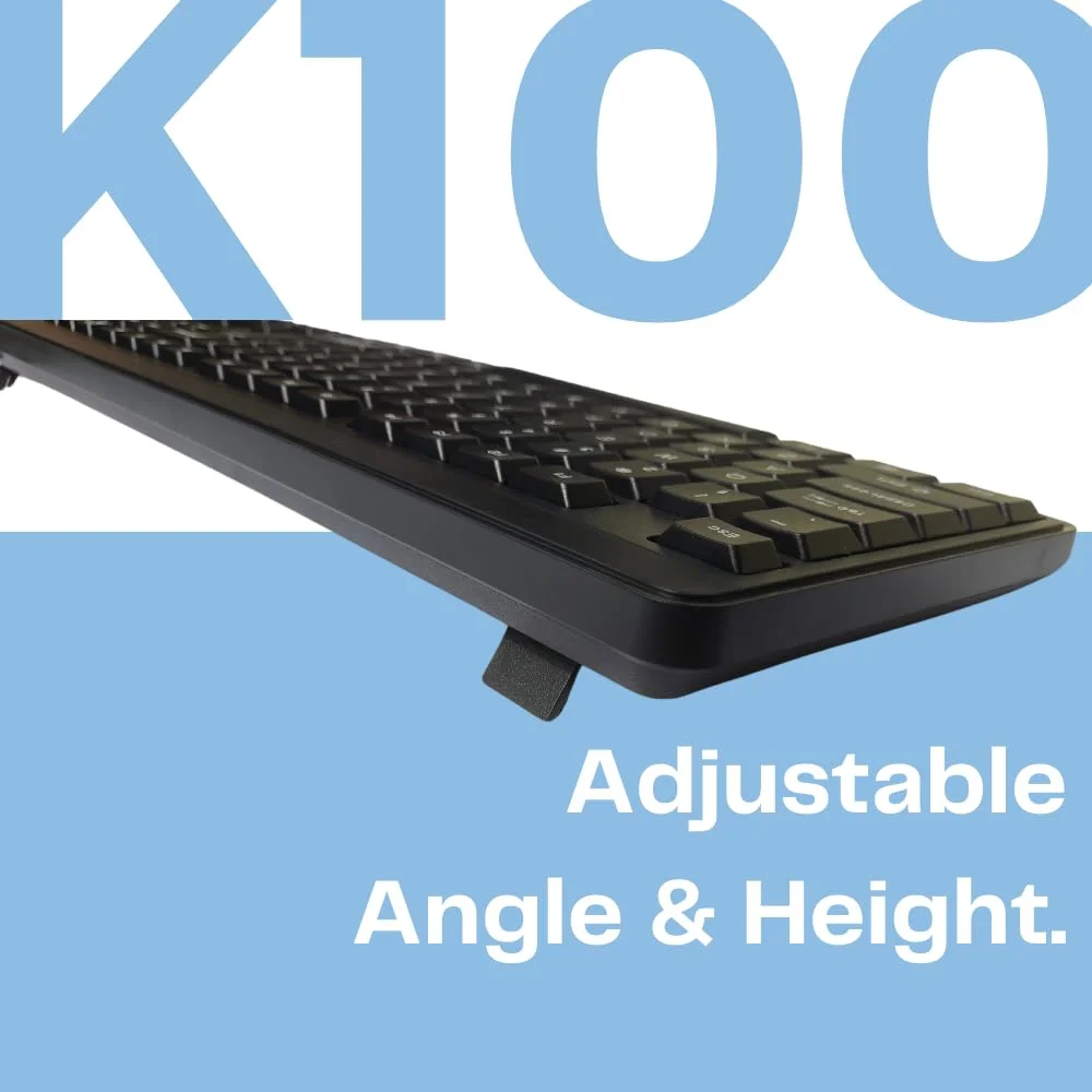 HP K100 Wired USB Keyboard – Full‑Size with LED Indicators, Quiet Typing, Ergonomic Comfort & Plug‑and‑Play for Home Office Work image 3