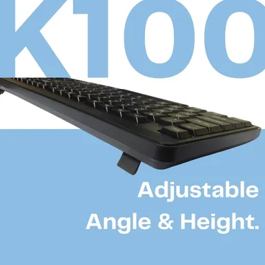 HP K100 Wired USB Keyboard – Full‑Size with LED Indicators, Quiet Typing, Ergonomic Comfort & Plug‑and‑Play for Home Office Work thumbnail 2