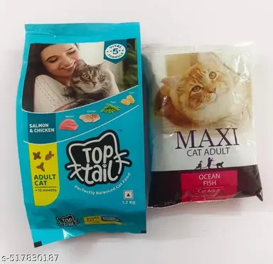 Top Tail Adult Dry Cat Food 1.2kg | Premium Salmon & Chicken with Vitamins & Minerals for Cats 12+ Months | Balanced Ocean Fish Food thumbnail 0