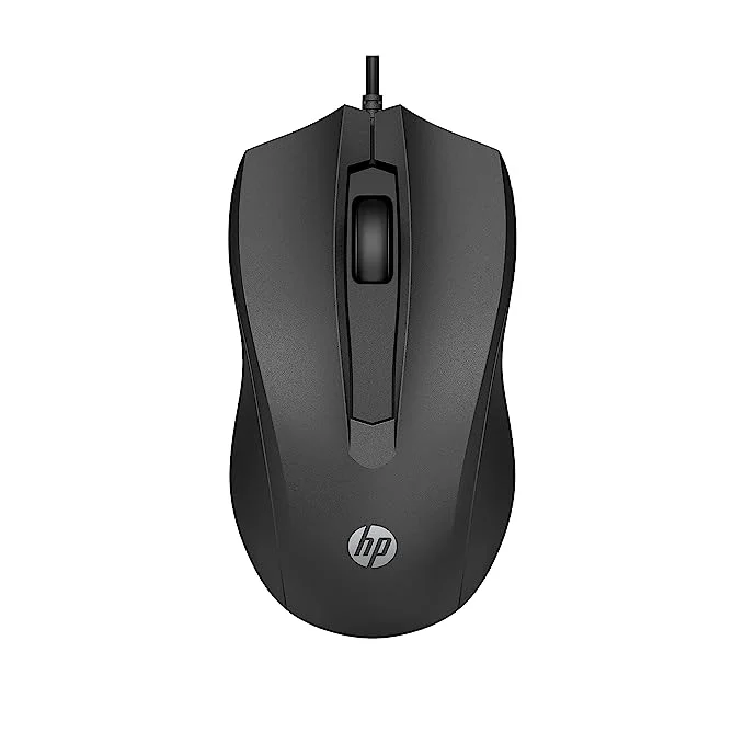 HP Wired Mouse 100 with 1600 DPI Optical Sensor | Ambidextrous USB Plug-and-Play Mouse with Built-in Scrolling and 3 Buttons| 6VY96AA image 1