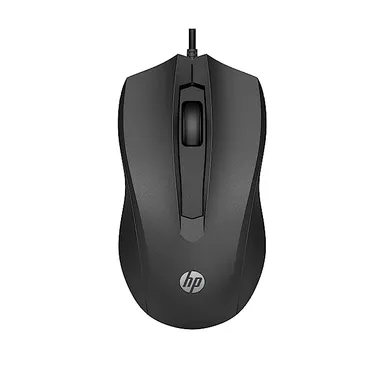 HP Wired Mouse 100 with 1600 DPI Optical Sensor | Ambidextrous USB Plug-and-Play Mouse with Built-in Scrolling and 3 Buttons| 6VY96AA