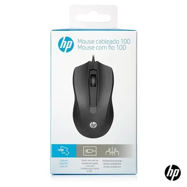 HP Wired Mouse 100 with 1600 DPI Optical Sensor | Ambidextrous USB Plug-and-Play Mouse with Built-in Scrolling and 3 Buttons| 6VY96AA thumbnail 1