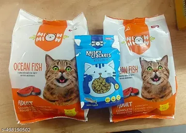 TAIYO Miow Miow Adult Ocean Fish Dry Cat Food 2.4kg | Krispy Crunchy Salmon Flavour Treats for Cats 60g | High-Quality Protein for All Cat Breeds thumbnail 0