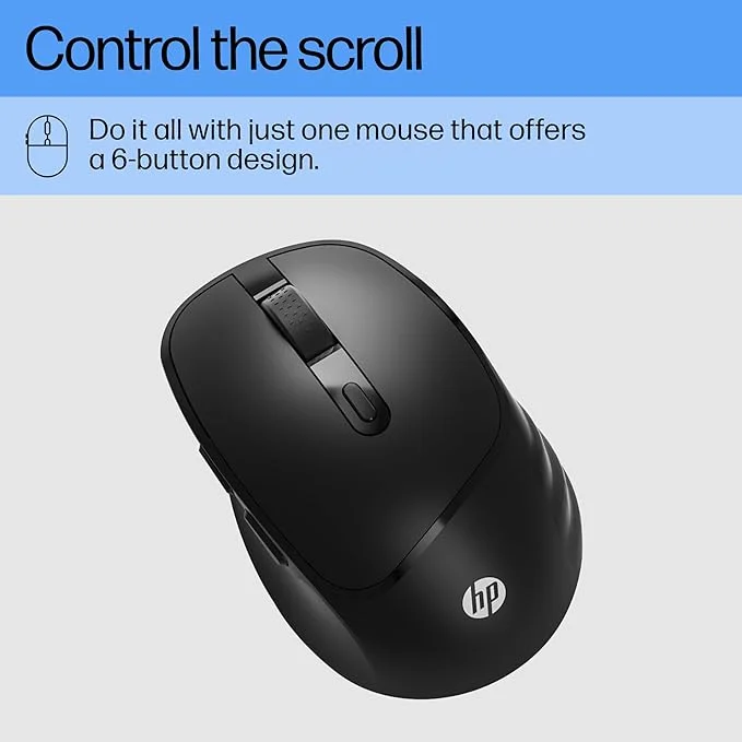 HP M120 Wireless Mouse| 2.4 GHz 6 Buttons, Optical Sensor| Ergonomic Design| USB-A Nano Dongle |1600 DPI. |(Black) image 2