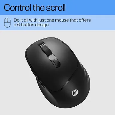 HP M120 Wireless Mouse| 2.4 GHz   6 Buttons, Optical Sensor|  Ergonomic Design| USB-A Nano Dongle |1600 DPI. |(Black) thumbnail 1