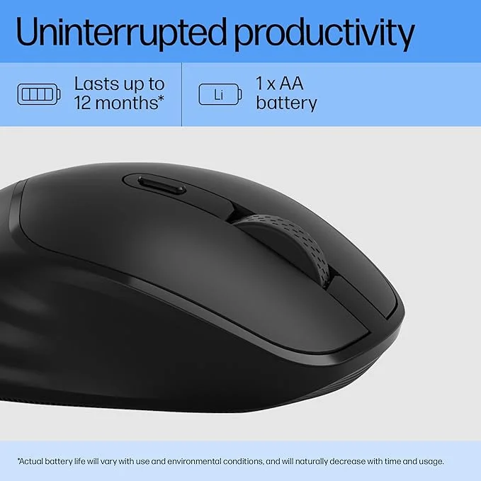 HP M120 Wireless Mouse| 2.4 GHz 6 Buttons, Optical Sensor| Ergonomic Design| USB-A Nano Dongle |1600 DPI. |(Black) image 5