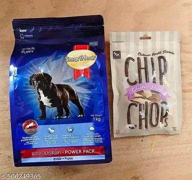 SmartHeart Puppy Dry Dog Food Power Pack 1kg | High Energy Promote Healthy Growth | Chip Chops Chicken Pasta Healthy Dog Treat for All Breeds thumbnail 0