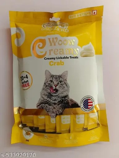 Signature Grain-Free Woow Creamy Lickable Cat Treats | Premium Crab Flavor for Cats & Kittens | 360gm Pack, Gluten-Free, All Breeds thumbnail 0