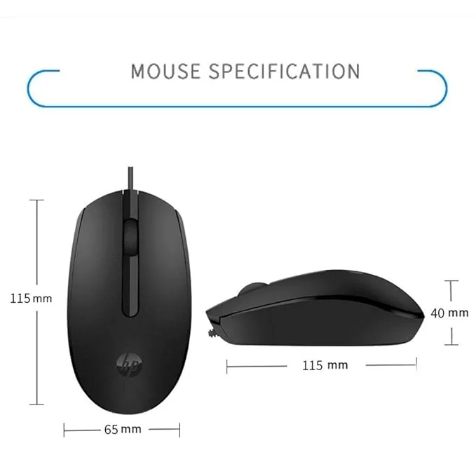 HP M10 Wired USB Mouse – 1000 DPI Optical Tracking, 3 Buttons, Ambidextrous Design, Precision for Office & Gaming image 3