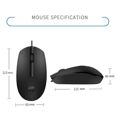 HP M10 Wired USB Mouse – 1000 DPI Optical Tracking, 3 Buttons, Ambidextrous Design, Precision for Office & Gaming thumbnail 2