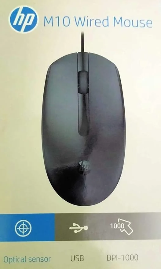 HP M10 Wired USB Mouse – 1000 DPI Optical Tracking, 3 Buttons, Ambidextrous Design, Precision for Office & Gaming image 1