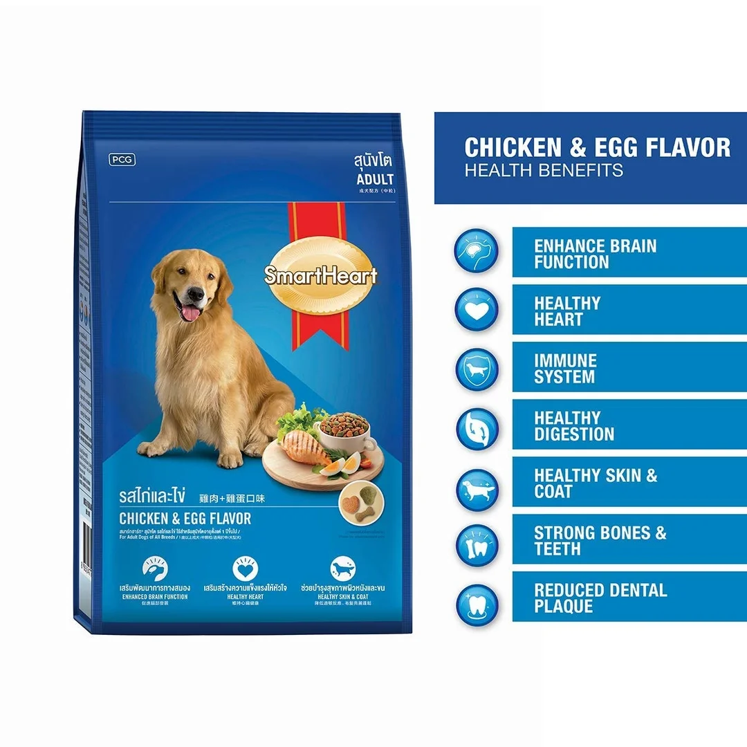 Smart Heart Adult Dry Dog Food Chicken & Egg Flavour 500gm  Chip Chop Premium Dog Treats Fish On Stick Dog Snacks 70gm. image 4