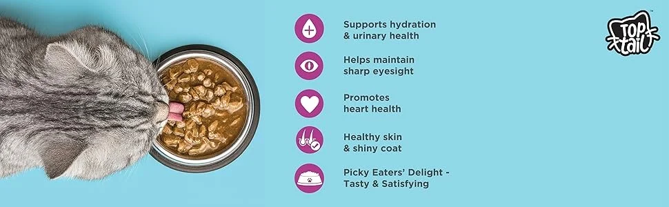 Top Tail Adult Wet Cat Food Tuna & Real Chicken Pack Of 12| High Protein Cat Food for Adult Cats | Premium Cat Gravy Fortified with Vitamins and Minerals | Healthy Tasty Cat Food. image 4