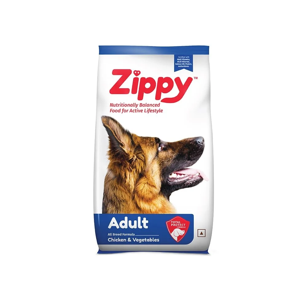 Zippy Adult Dry Dog Food 90gm 4pc | Real Chicken Vegetables | Nutritionally Balanced Premium Dog Food For All Breeds image 2