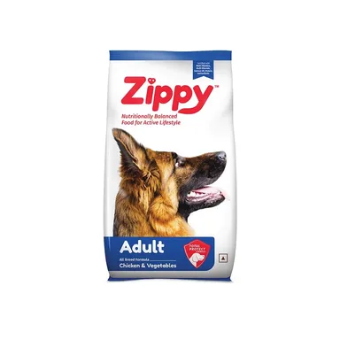 Zippy Adult Dry Dog Food 90gm 4pc | Real Chicken Vegetables | Nutritionally Balanced Premium Dog Food For All Breeds thumbnail 1