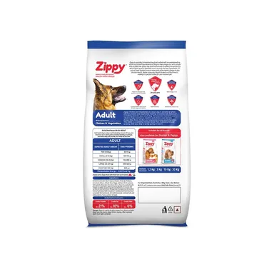 Zippy Adult Dry Dog Food 90gm 4pc | Real Chicken Vegetables | Nutritionally Balanced Premium Dog Food For All Breeds thumbnail 2