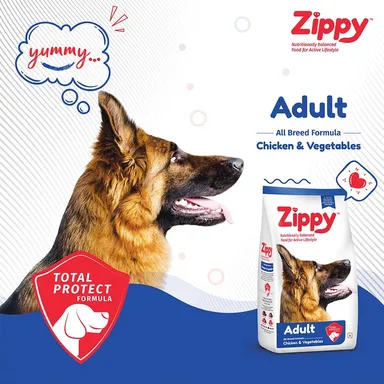 Zippy Adult Dry Dog Food 90gm 4pc | Real Chicken Vegetables | Nutritionally Balanced Premium Dog Food For All Breeds thumbnail 3