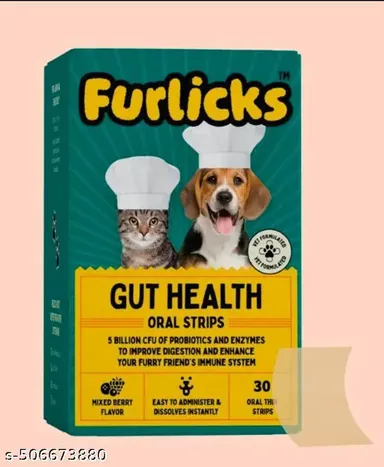 Chip Chops Roast Chicken Strips Dog Treats 70g | Furlicks Gut Health Supplement for Dogs & Cats | Probiotics, Digestive Enzymes, Oral Strips for Pet Digestion & Immunity thumbnail 1