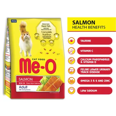 Me O Adult Dry Cat Food Gourmet Flavor 400gm. And  Adult  Salmon Flavor Chunk in Gravy 80gm |Premium Cat Food for All Cat Breeds. Best Quality Food. thumbnail 2