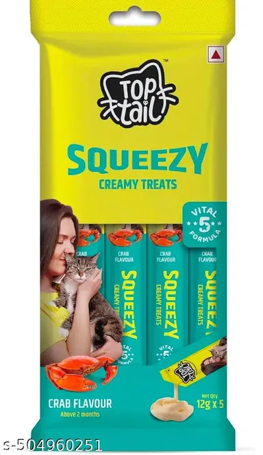 Me-O Adult Dry Cat Food for Persian Cats | Anti Hairball Formula 1.1kg + Toptail Cat Treats Crab Flavor 60g, Squeezy Creamy Treats Rich in Omega-3 & 6 Fatty Acids | Premium Food for All Cat Breeds thumbnail 2