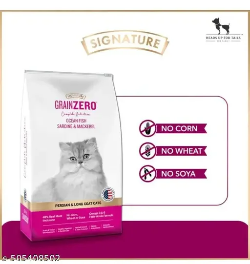 Persian Cat Dry Food | Grain Zero Signature Long Coat Formula | Sardine & Mackerel | Hypoallergenic | Omega 3 & 6 Rich | 1.2 Kg | Chicken & Liver Creamy Treats 60g image 4