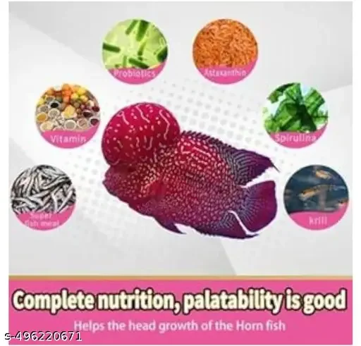 Horizone Royal Flowerhorn Daily Nutrition Fish Food 100G | Complete Nutrition for Flowerhorn Fish, Fast Growth & Palatability image 2