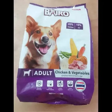 Bairo Chicken Veg Recipe Adult Dog Food | Complete and Balanced Dry Dog Food for All Breeds by Bairo (1.1kg) thumbnail 0