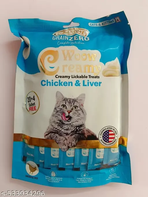 Signature Creamy Lickable Cat Treats Chicken & Liver | Premium Grain Free Kitten Snacks | Best Cat Treats for All Breeds image 1