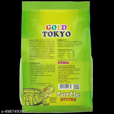 Gold Tokyo Premium Turtle Food 500gm | Spirulina Added Stick with Stabilised Vitamin C for Turtles of All Life Stages thumbnail 2