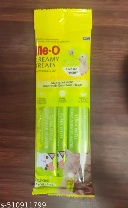 TAIYO Miow Miow Adult Tuna Fish Flavour 1.2kg | Dry Cat Food for All Breeds, Complete & Balanced Diet, Omega-3 & Omega-6, Healthy Skin & Coat, Taurine-Enriched | Me-O Creamy Cat Treats Tuna with Goat Milk 60gm image 2