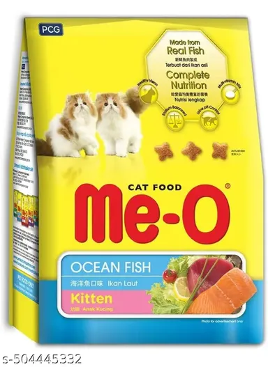 Me O Kitten Dry Cat Food Ocean Fish 400gm | Toptail Crab Flavor Cat Treats Squeezy Creamy Lickable Treats Rich in Omega-3 & 6 Premium Cat Food For Kittens thumbnail 1