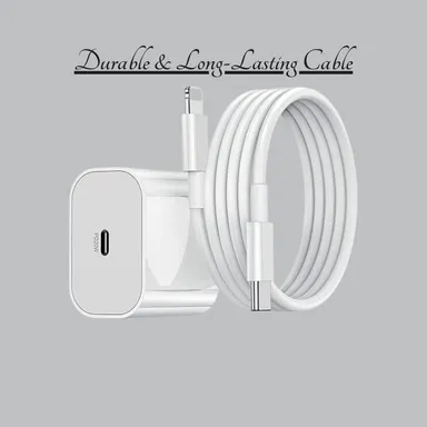 20W MFi Certified Fast Charger for iPhone 14|13|12|11|X|XR | USB-C to Lightning Cable | Fly Master thumbnail 3