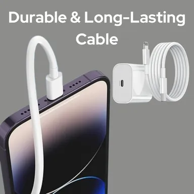 20W MFi Certified Fast Charger for iPhone 14|13|12|11|X|XR | USB-C to Lightning Cable | Fly Master thumbnail 5