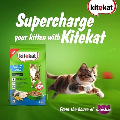 Kitekat Adult Cat Food Ocean Fish Flavour Dry 35gm Pack of 4.  Best quality Food For All Cat Breeds, healthy Skin & Coat. thumbnail 3