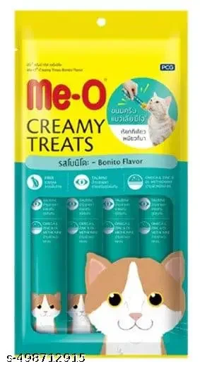 Me-O Creamy Cat Treats, 60gm | Tuna & Bonito | Premium Cat Treats for All Breeds | Best Quality | Healthy Digestive System image 2