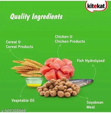 Kitekat Adult Dry Cat Food | 1kg, Ocean Fish Flavor | Premium Complete Nutrition for Adult Cats ,Me-O Creamy Chicken ,Liver Cat Treats | thumbnail 3