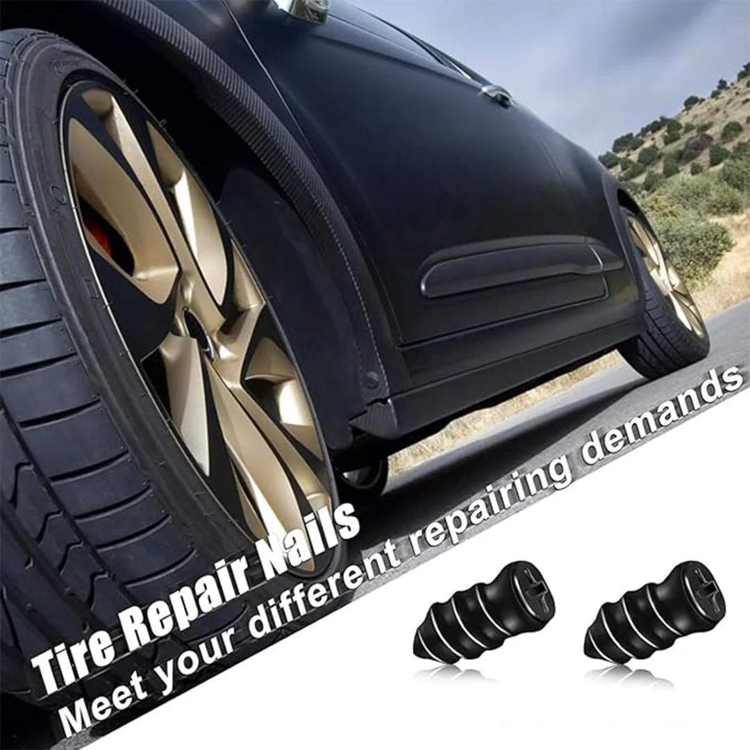 Tubeless Tire Repair Kit |10pcs Rubber Screw Plugs for Auto, Motorcycle, Car, Truck, Tractor | Self-Service Vacuum Puncture Repair Tool by Fly Master image 2