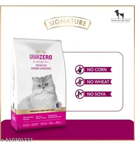 Dry Cat Food for Persian Cats 1.2kg| Grain Zero Ocean Fish Sardine Mackerel | Hypoallergenic Long Coat Cat Food | Me O Creamy Salmon Cat Treats 60g image 4
