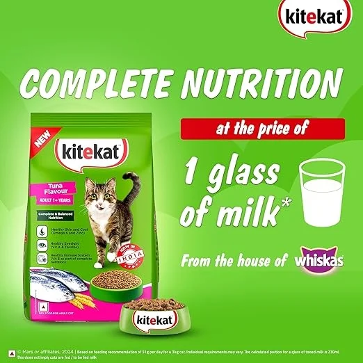 Kitekat Adult (1+ Years) Dry Cat Food, Ocean Fish Flavour,2.8kg | Complete and Balanced Nutrition for Adult Cats,Hair Ball Control.Healthy Skin & Coat. image 4