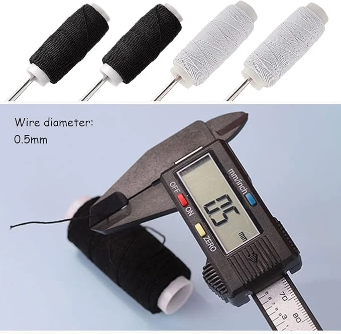 Elastic Yarn for Sewing Rolls | Fly Master | Elastic Pleated Cord Black White 0.5mm x 27.4m | Basting Tools Sewing Supplies Set image 4