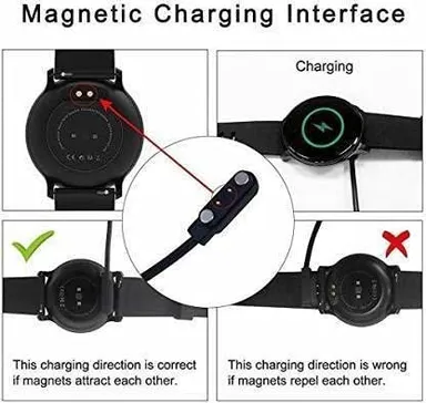2 Pins Magnetic Suction Charger Cable | Flymaster Smartwatch Accessories | 0.5 m Magnetic Charging Cable for Smart Watches thumbnail 1