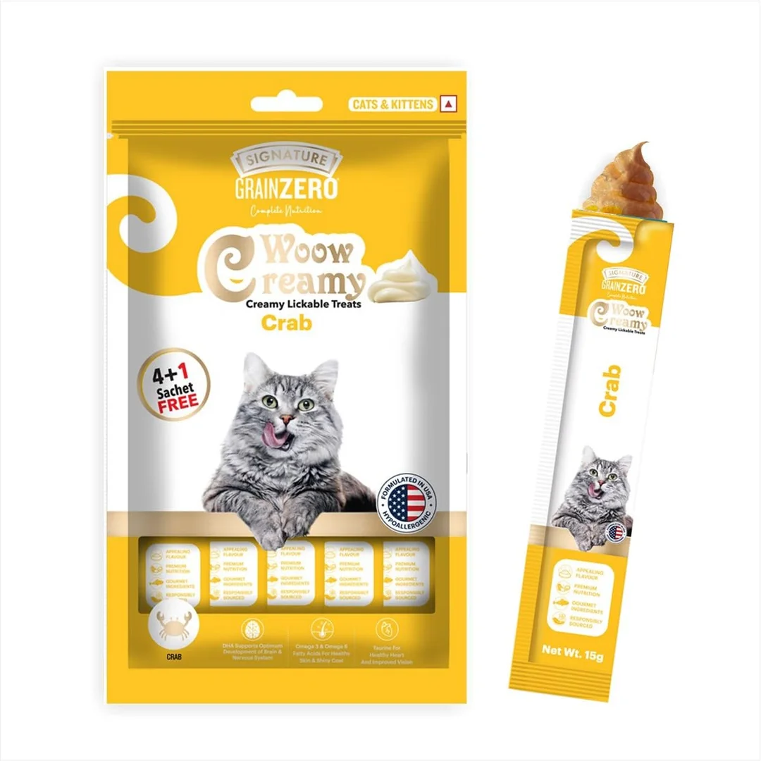Grain Free Cat Treats Signature Grain Zero Woow | Premium Crab Flavor Lickable Treats for Kittens & All Life Stage Cats image 2