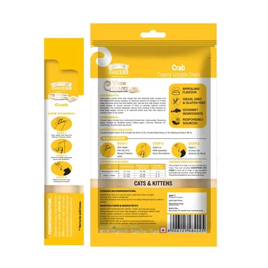 Grain Free Cat Treats Signature Grain Zero Woow | Premium Crab Flavor Lickable Treats for Kittens & All Life Stage Cats thumbnail 2